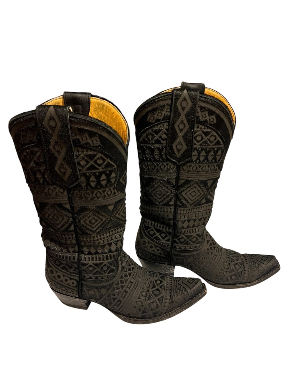 Old Gringo Black with Mohair Western Knee-High Cowgirl Boots - Women's 8 B 🤩 - Picture 5 of 9